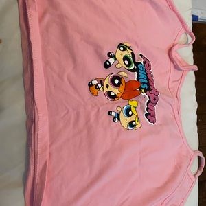 Pink powerpuff girl crop top